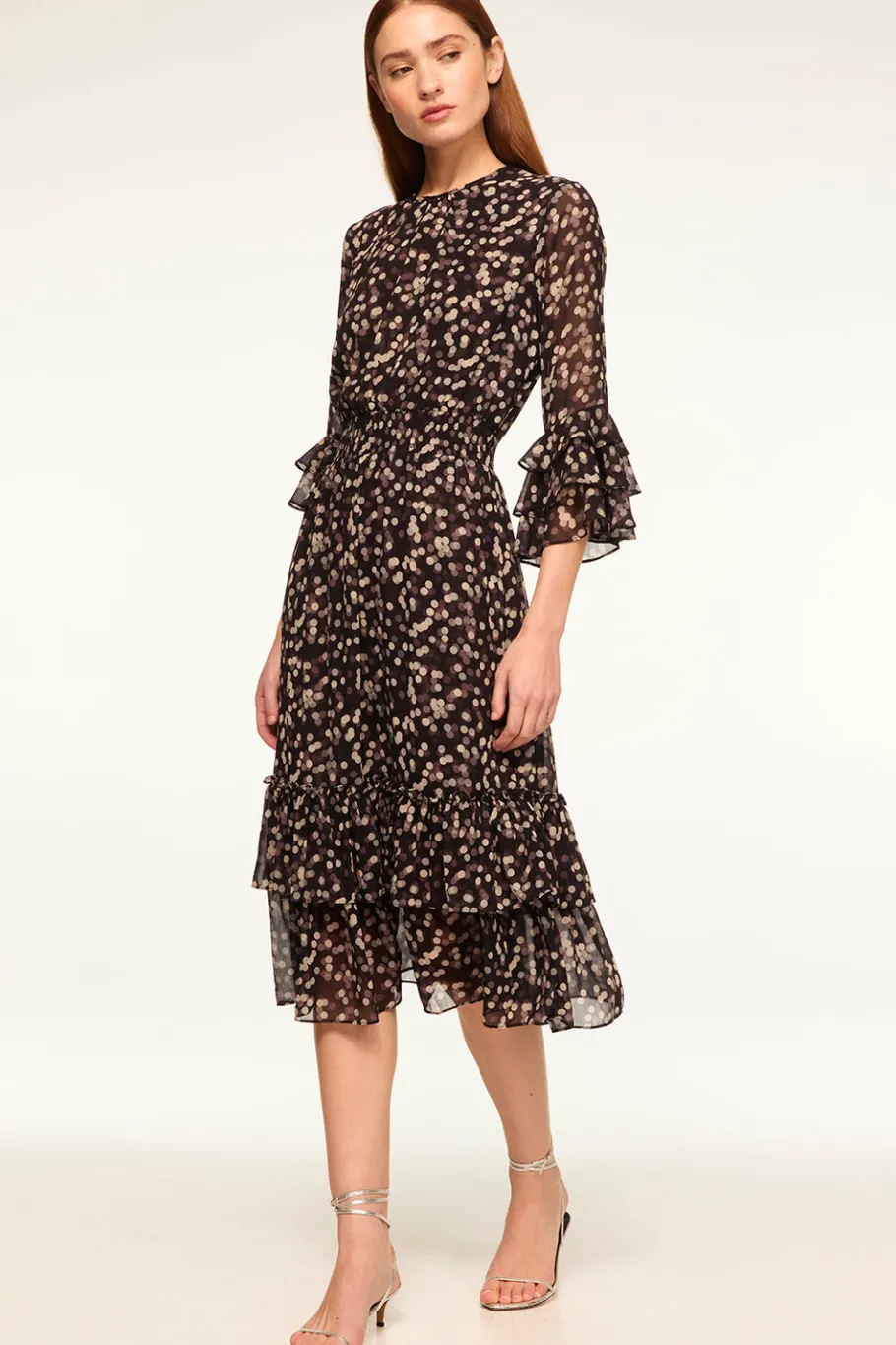 MISA Los Angeles Wedding Guest|Midi>GORDANA DRESS Polkadotsmall