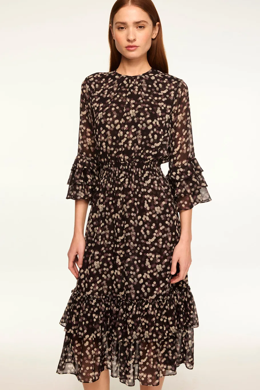 MISA Los Angeles Wedding Guest|Midi>GORDANA DRESS Polkadotsmall