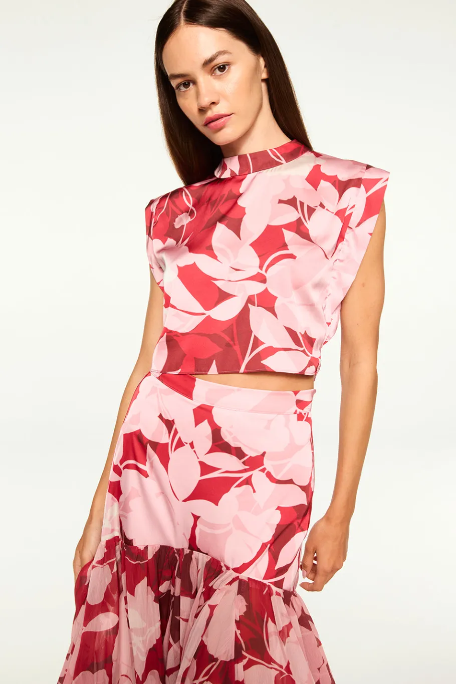 MISA Los Angeles Matching Sets|Tops>INAH TOP Florarosadasatin