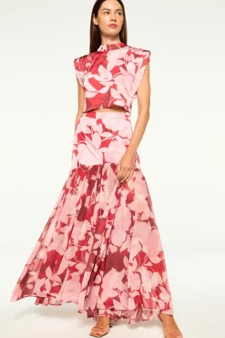 MISA Los Angeles Matching Sets|Tops>INAH TOP Florarosadasatin