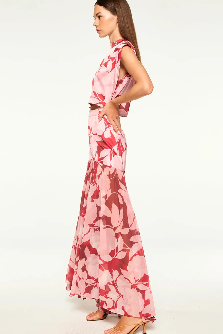 MISA Los Angeles Matching Sets|Tops>INAH TOP Florarosadasatin