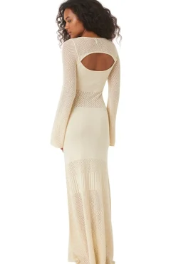 MISA Los Angeles Knit|Long-sleeve>IRENE DRESS Ivory