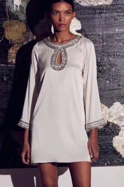 MISA Los Angeles Wedding Guest|Long-sleeve>IVY DRESS Ivorysatin