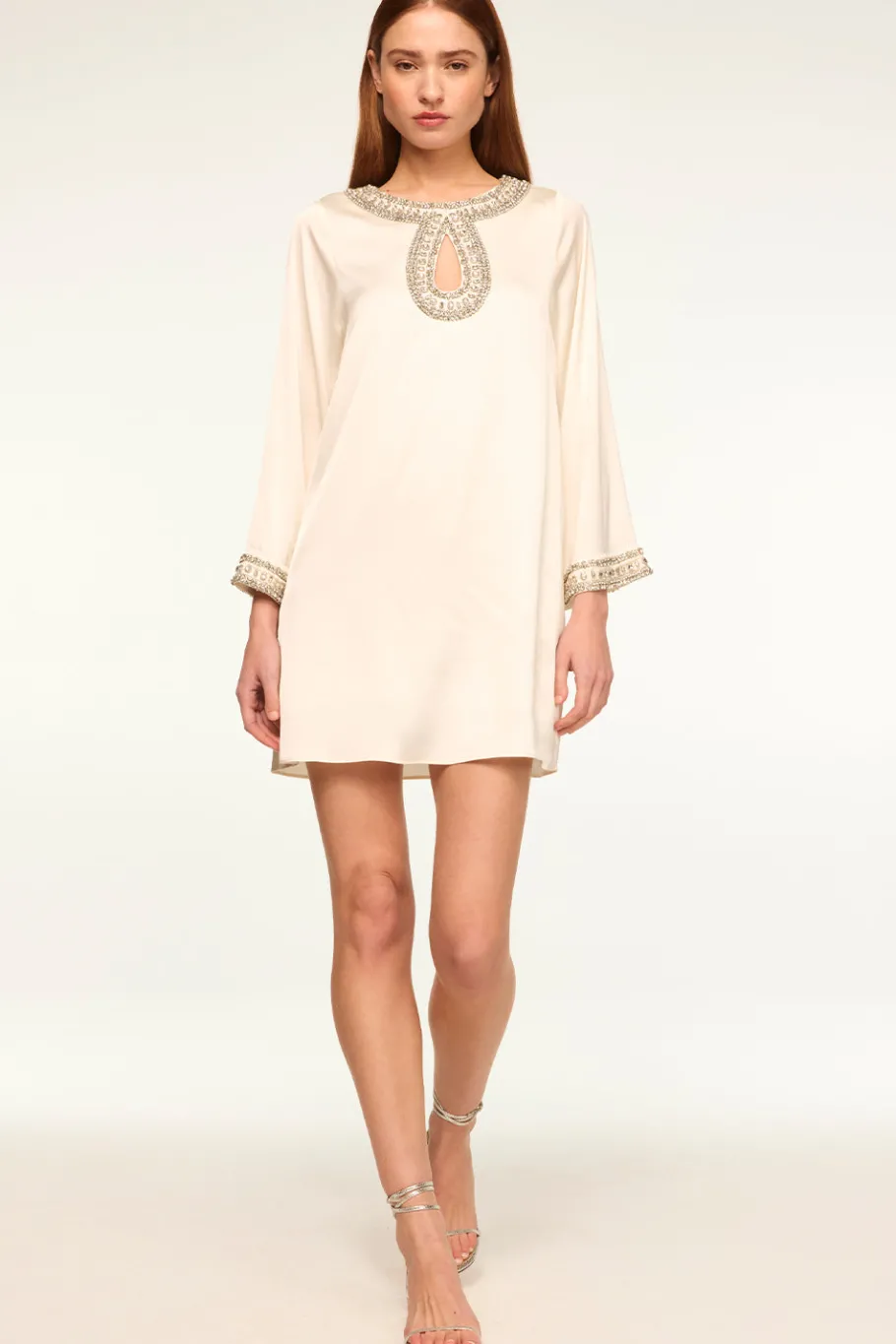 MISA Los Angeles Wedding Guest|Long-sleeve>IVY DRESS Ivorysatin