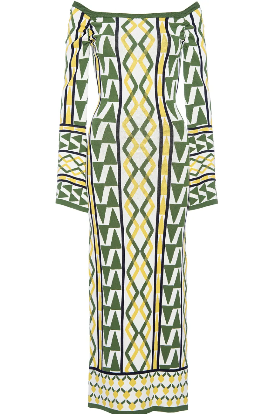 MISA Los Angeles Knit|Long-sleeve>JAQUETTA DRESS Limoncellogeojacquard