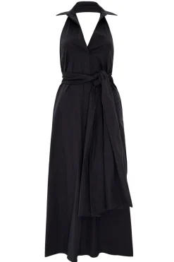 MISA Los Angeles Midi|Dresses>JESSIKA DRESS Blackpoplin