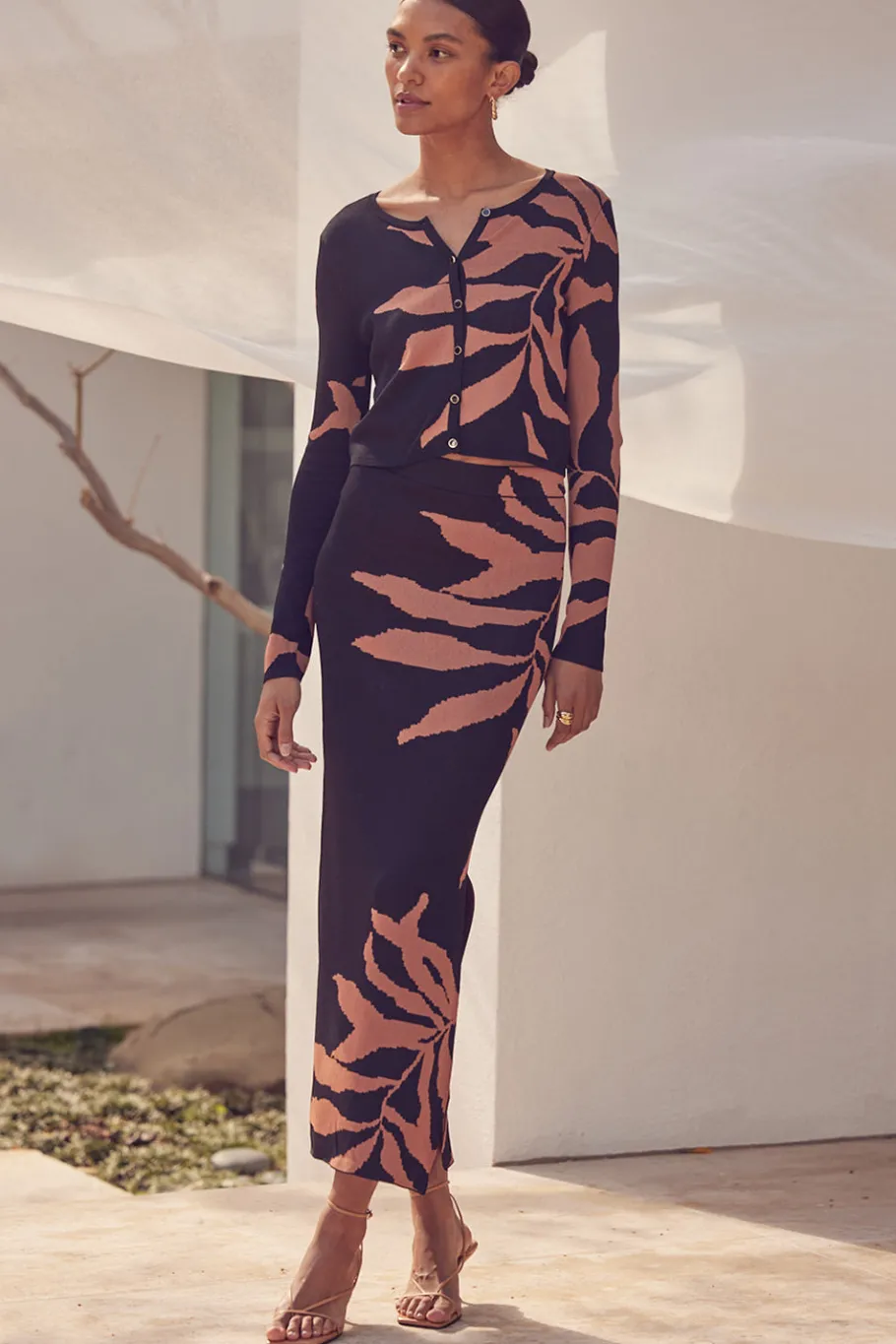 MISA Los Angeles Knits|Matching Sets>JOANA CARDIGAN Fernalglow