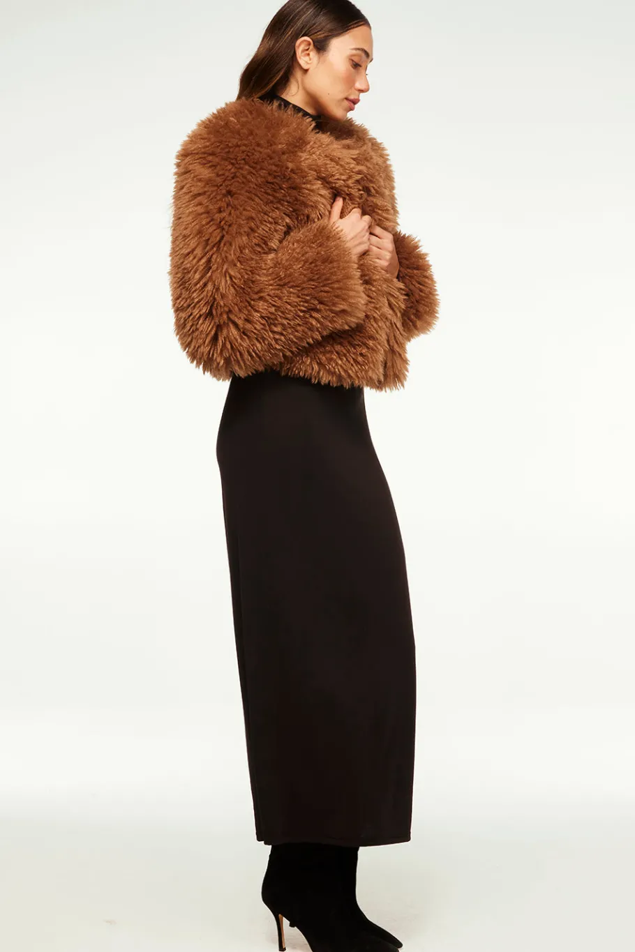 MISA Los Angeles Jackets|Tops>JORDYN FAUX FUR JACKET Lattefauxfur