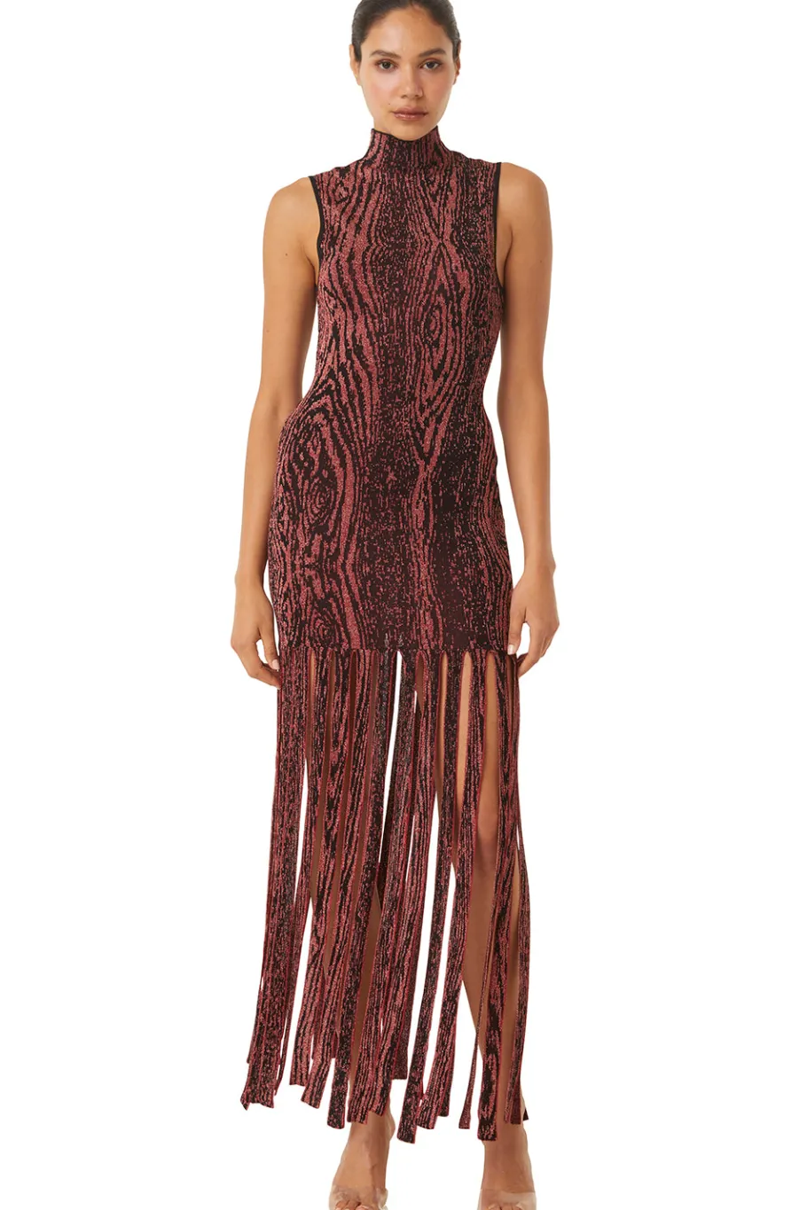 MISA Los Angeles Wedding Guest|Knit>JOSEPHINE DRESS Pomegranate