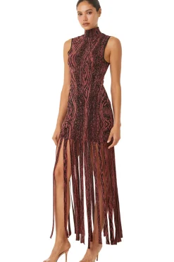 MISA Los Angeles Wedding Guest|Knit>JOSEPHINE DRESS Pomegranate