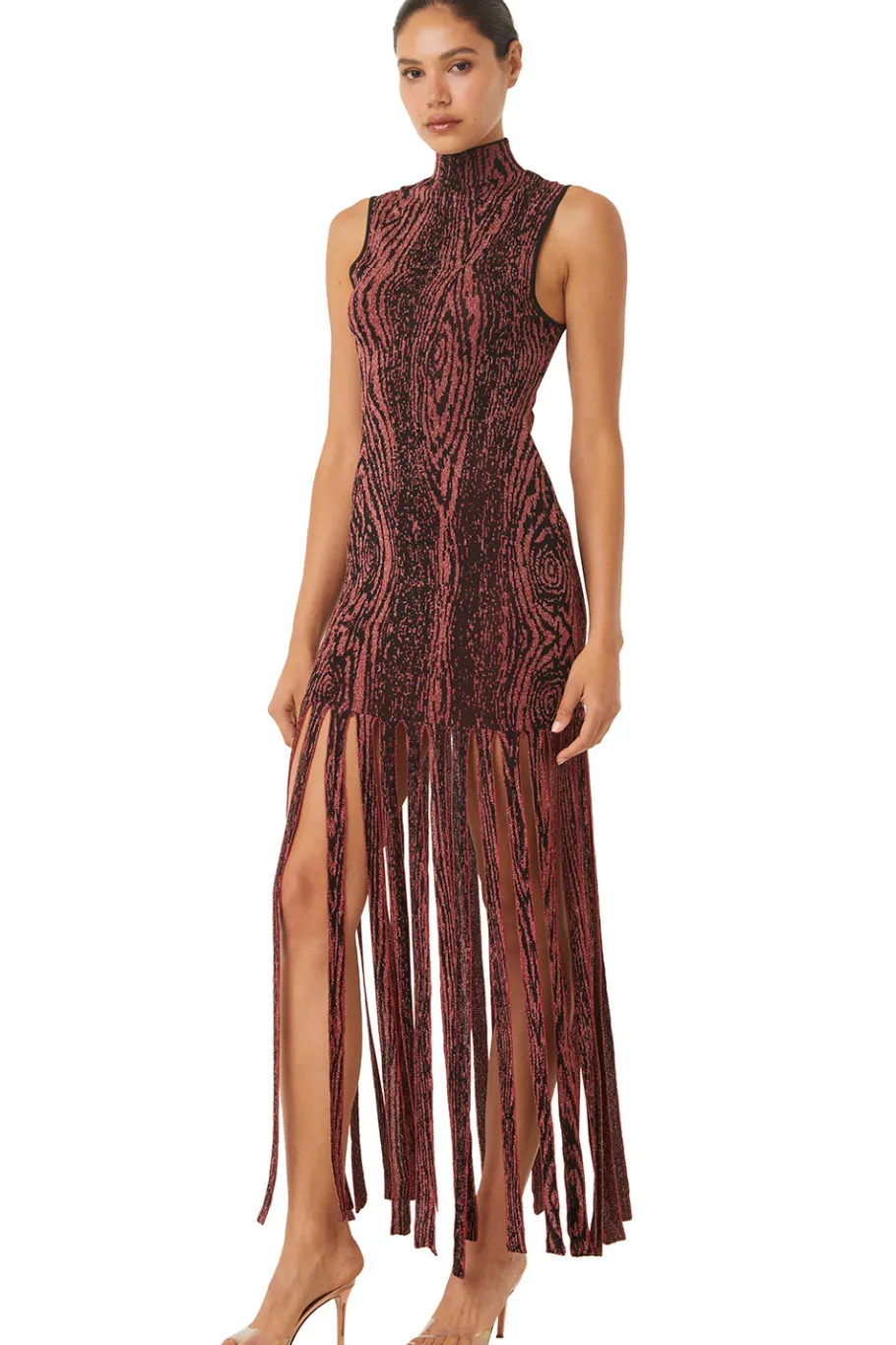 MISA Los Angeles Wedding Guest|Knit>JOSEPHINE DRESS Pomegranate