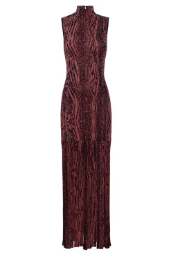 MISA Los Angeles Wedding Guest|Knit>JOSEPHINE DRESS Pomegranate
