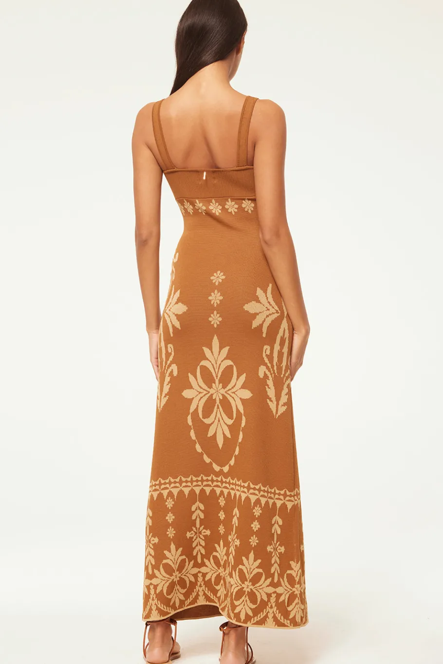 MISA Los Angeles Wedding Guest|Knit>KALIL DRESS Brownflorasantiago
