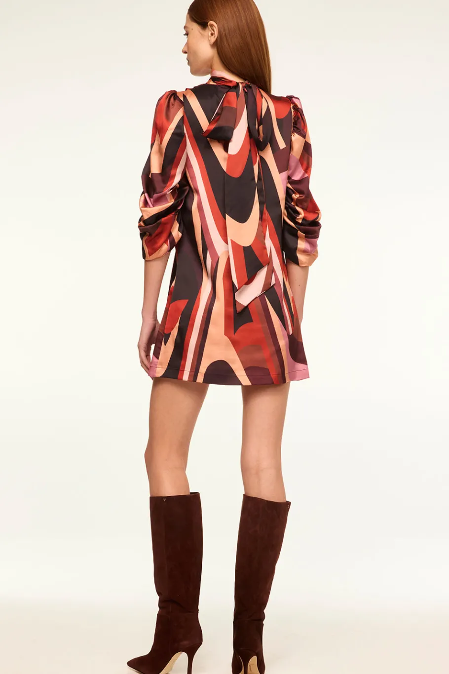 MISA Los Angeles Wedding Guest|Mini>KELLY DRESS Canyonstripesatin