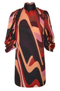 MISA Los Angeles Wedding Guest|Mini>KELLY DRESS Canyonstripesatin