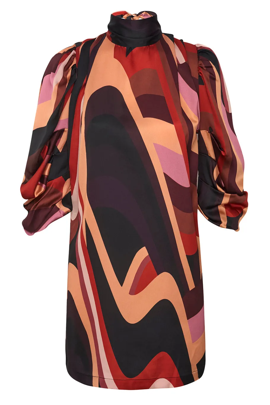 MISA Los Angeles Wedding Guest|Mini>KELLY DRESS Canyonstripesatin