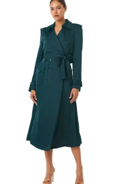 MISA Los Angeles Midi|Jackets>KIKI TRENCH Emeraldsatin
