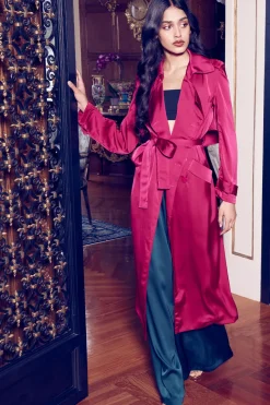 MISA Los Angeles Midi|Jackets>KIKI TRENCH Fuchsiasatin