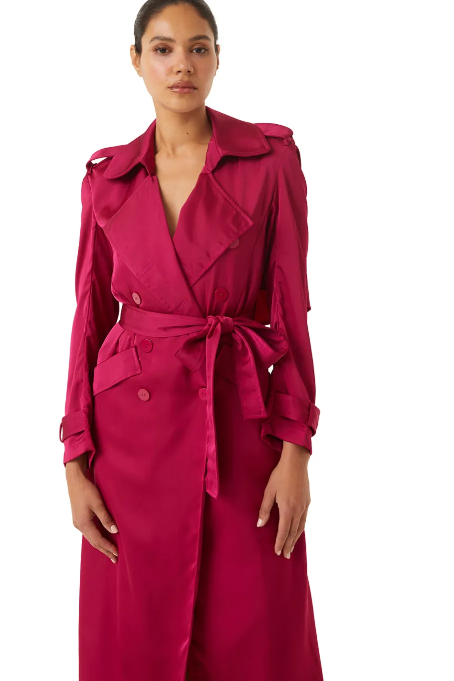 MISA Los Angeles Midi|Jackets>KIKI TRENCH Fuchsiasatin