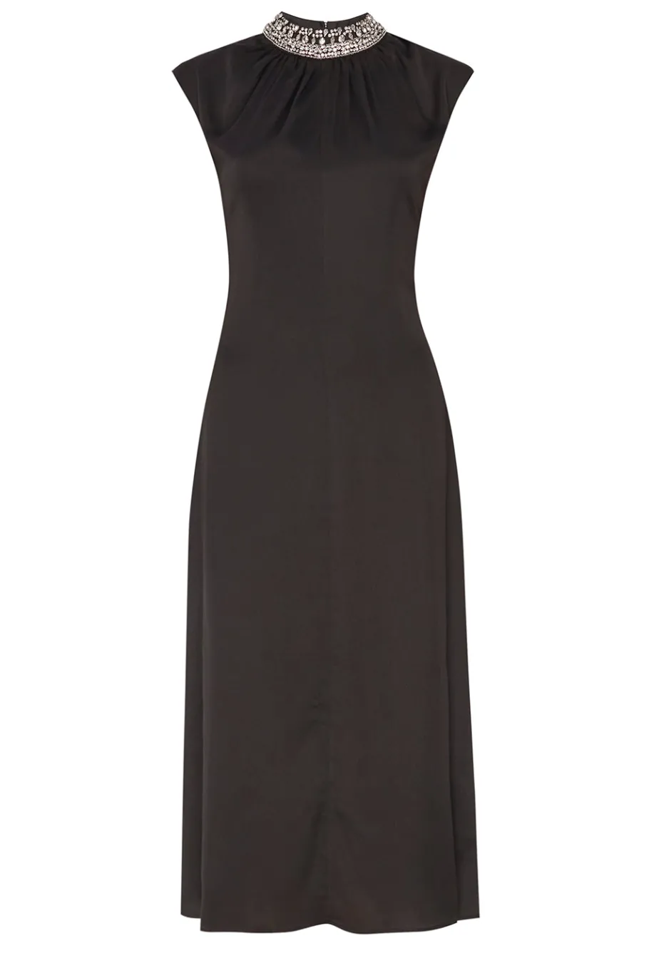 MISA Los Angeles Wedding Guest|Midi>KIRA DRESS Blacksatin