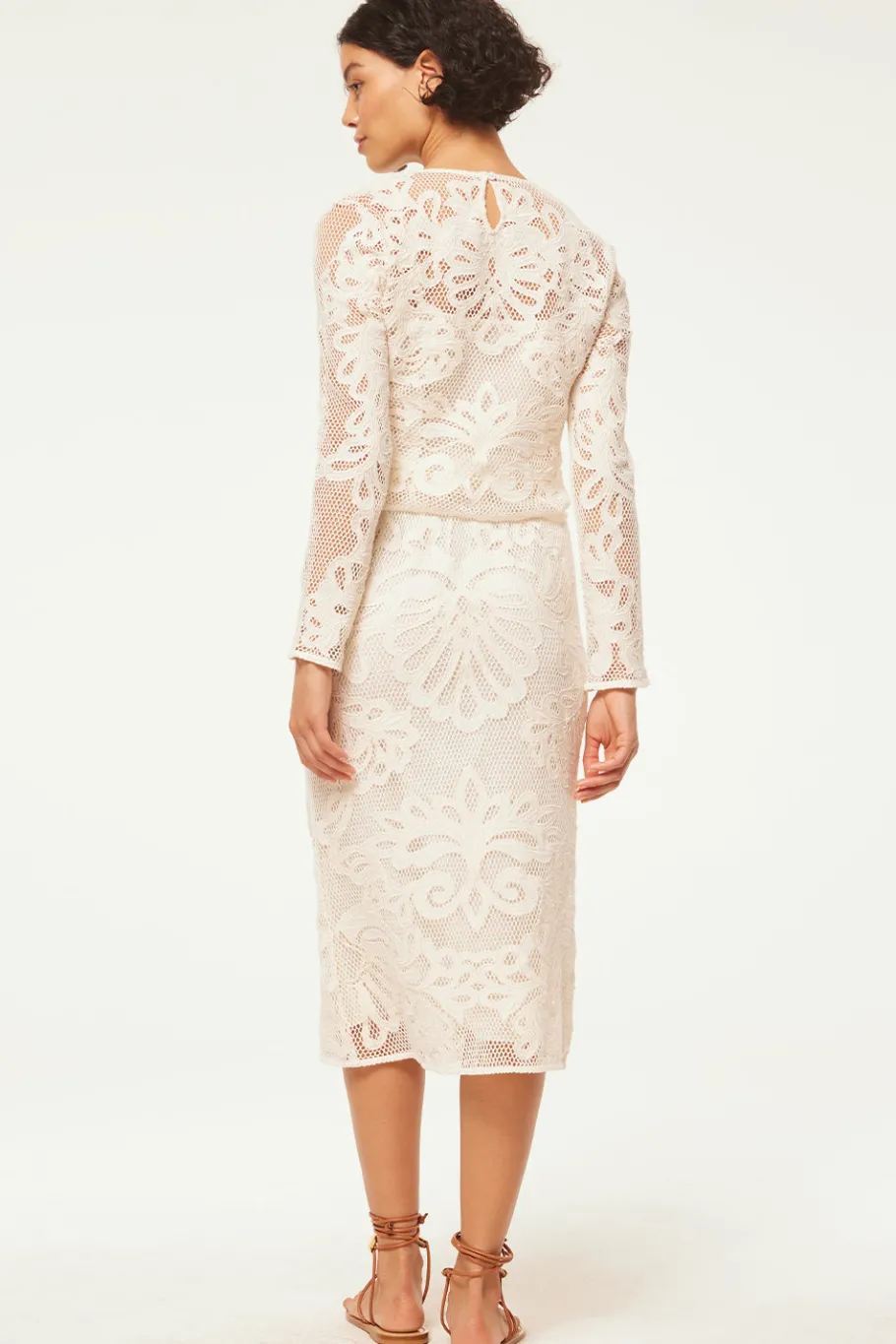 MISA Los Angeles Classic White|Matching Sets>KORD SKIRT Embroideredmesh