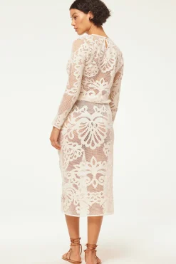 MISA Los Angeles Classic White|Matching Sets>KORD SKIRT Embroideredmesh