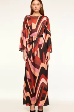 MISA Los Angeles Wedding Guest|Long-sleeve>LAURIE DRESS Canyonstripesatin