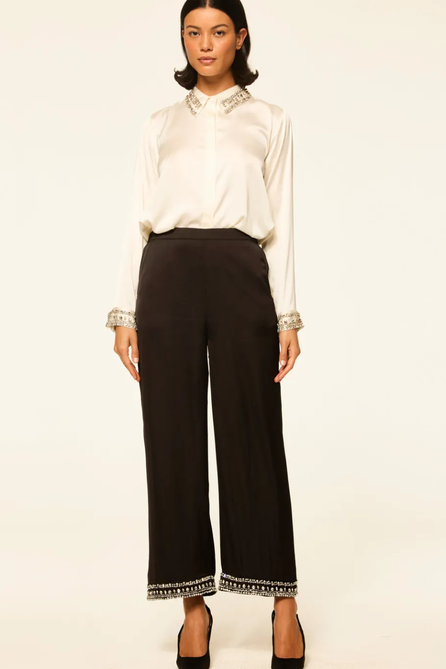 MISA Los Angeles Matching Sets|Pants>LEIA PANT Blacksatin