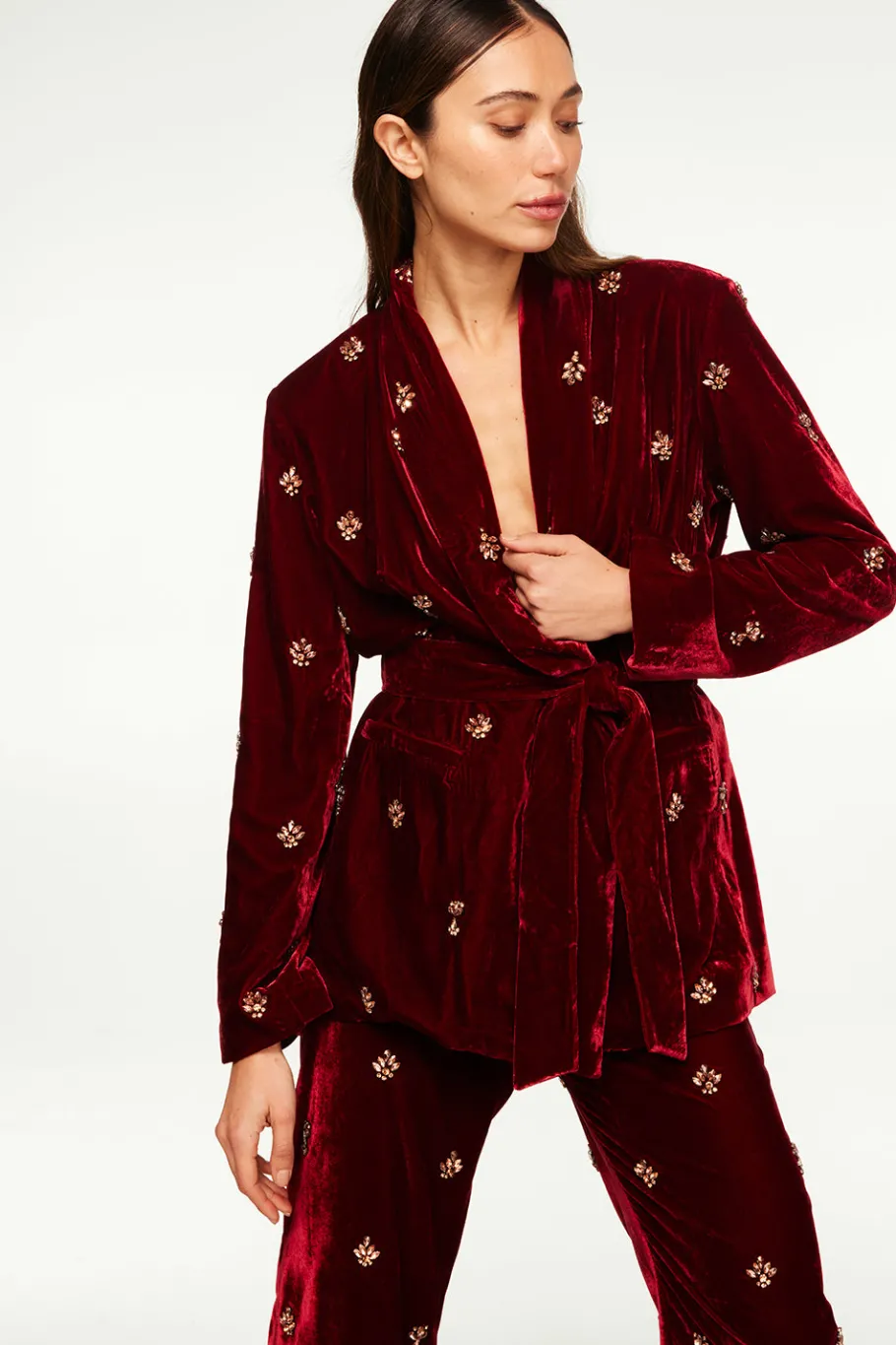 MISA Los Angeles Matching Sets|Jackets>LENA BLAZER Garnetvelvet