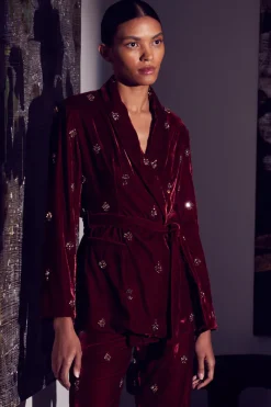 MISA Los Angeles Matching Sets|Jackets>LENA BLAZER Garnetvelvet