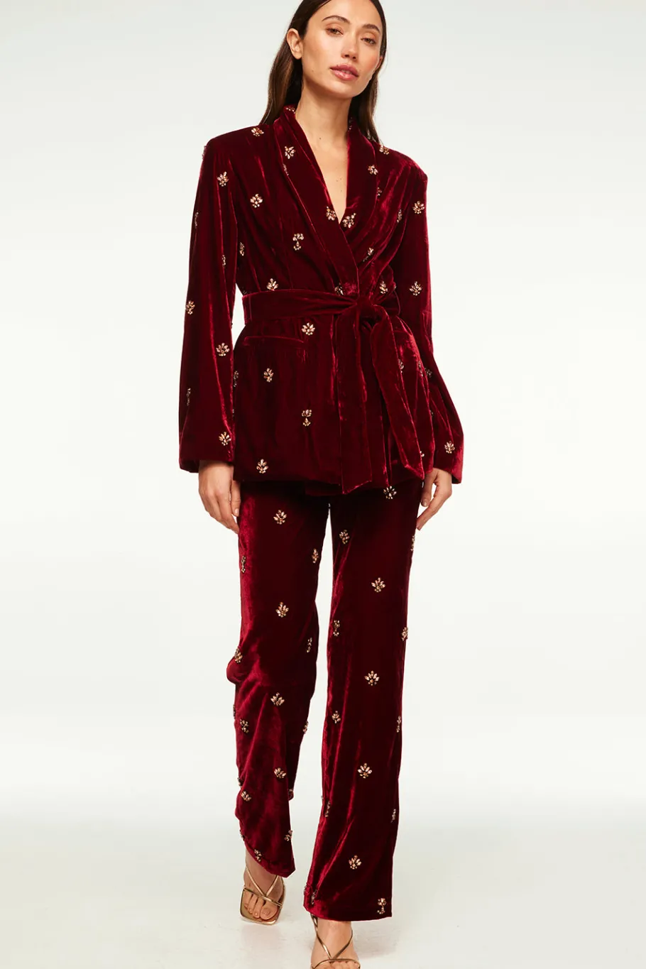 MISA Los Angeles Matching Sets|Jackets>LENA BLAZER Garnetvelvet