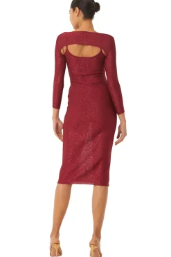 MISA Los Angeles Knit|Long-sleeve>LISETTE DRESS Lipstickred