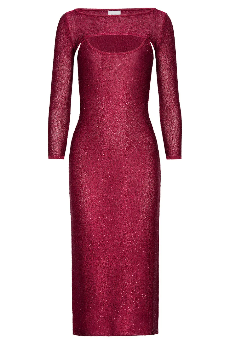 MISA Los Angeles Knit|Long-sleeve>LISETTE DRESS Lipstickred