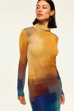 MISA Los Angeles Wedding Guest|Jersey & Mesh>LIV DRESS Digitalombre