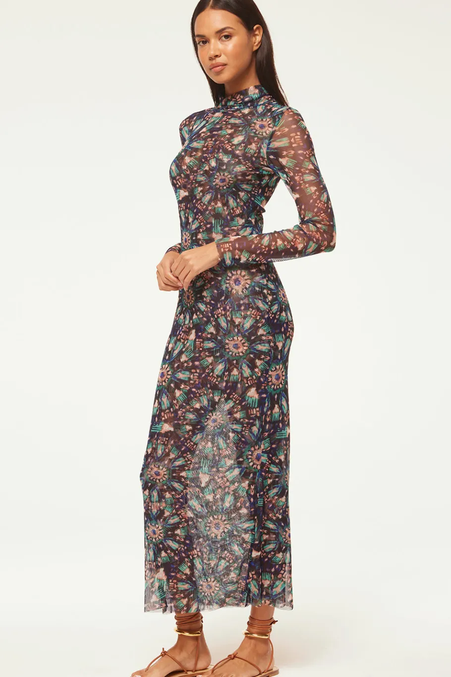 MISA Los Angeles Wedding Guest|Jersey & Mesh>LIV DRESS Indigoburst