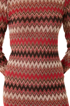 MISA Los Angeles Knit|Long-sleeve>LIV DRESS Winterchevron