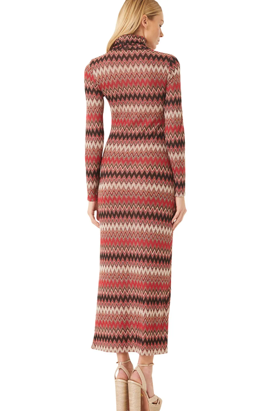 MISA Los Angeles Knit|Long-sleeve>LIV DRESS Winterchevron