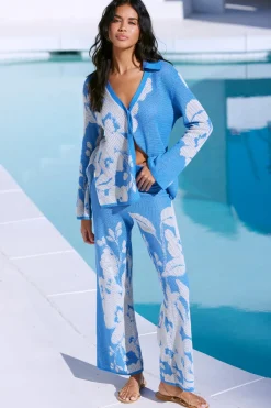 MISA Los Angeles Knits|Matching Sets>LORCA TOP Bluehibiscusflora