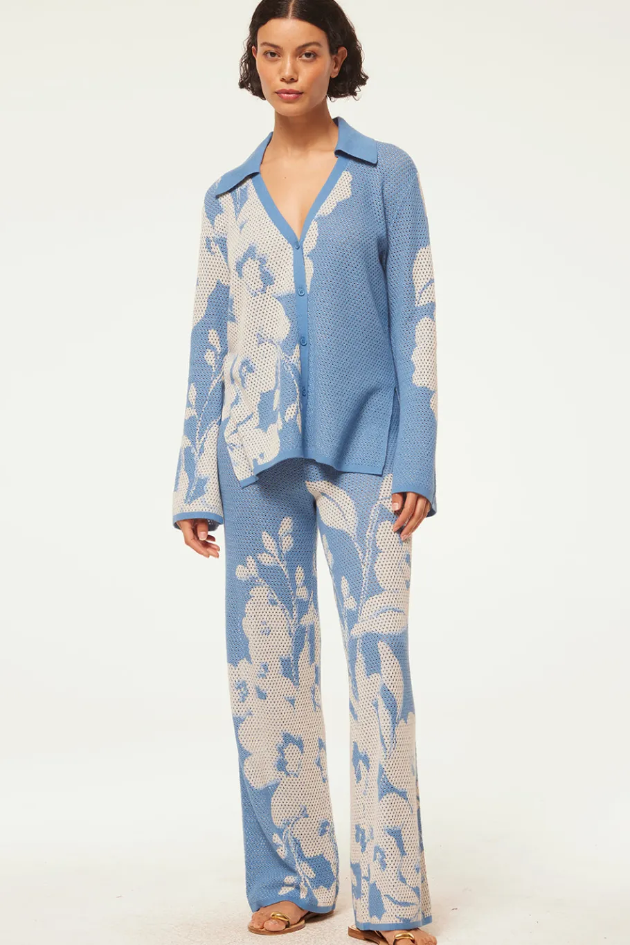MISA Los Angeles Knits|Matching Sets>LORCA TOP Bluehibiscusflora