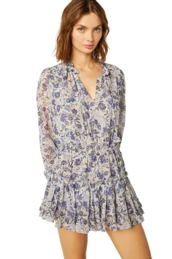 MISA Los Angeles Engagement Party|Long-sleeve>LORENA DRESS Ceruleanfloral