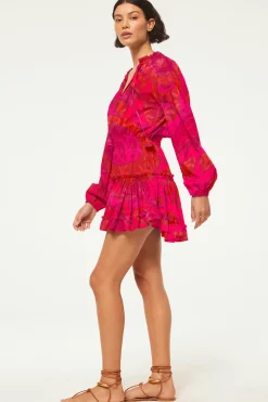 MISA Los Angeles Long-sleeve|Misa Classics>LORENA DRESS Floracorsicafuchsia