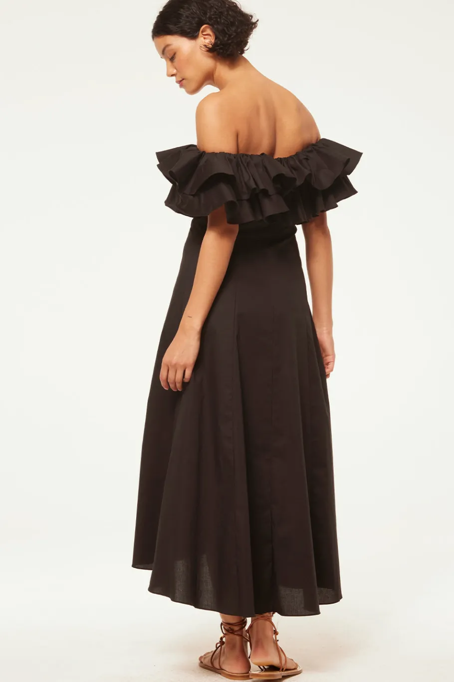 MISA Los Angeles Midi|Dresses>LORETTA DRESS Blackpoplin