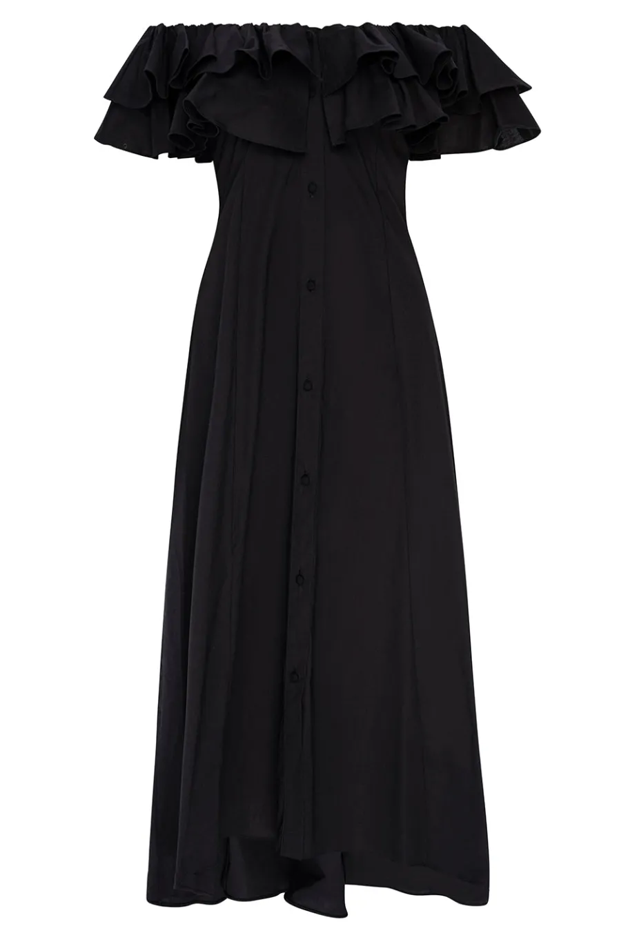 MISA Los Angeles Midi|Dresses>LORETTA DRESS Blackpoplin