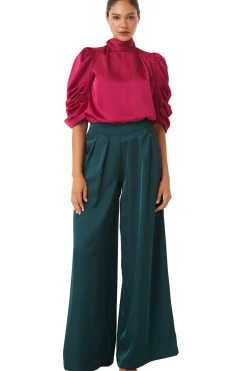 MISA Los Angeles Tops>LUELLA TOP Fuchsiasatin