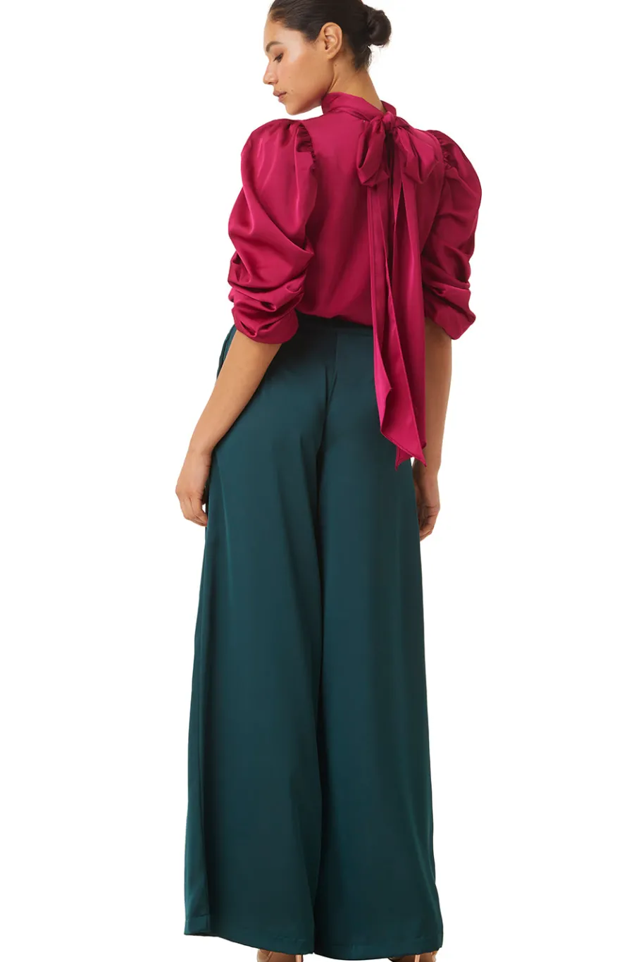 MISA Los Angeles Tops>LUELLA TOP Fuchsiasatin