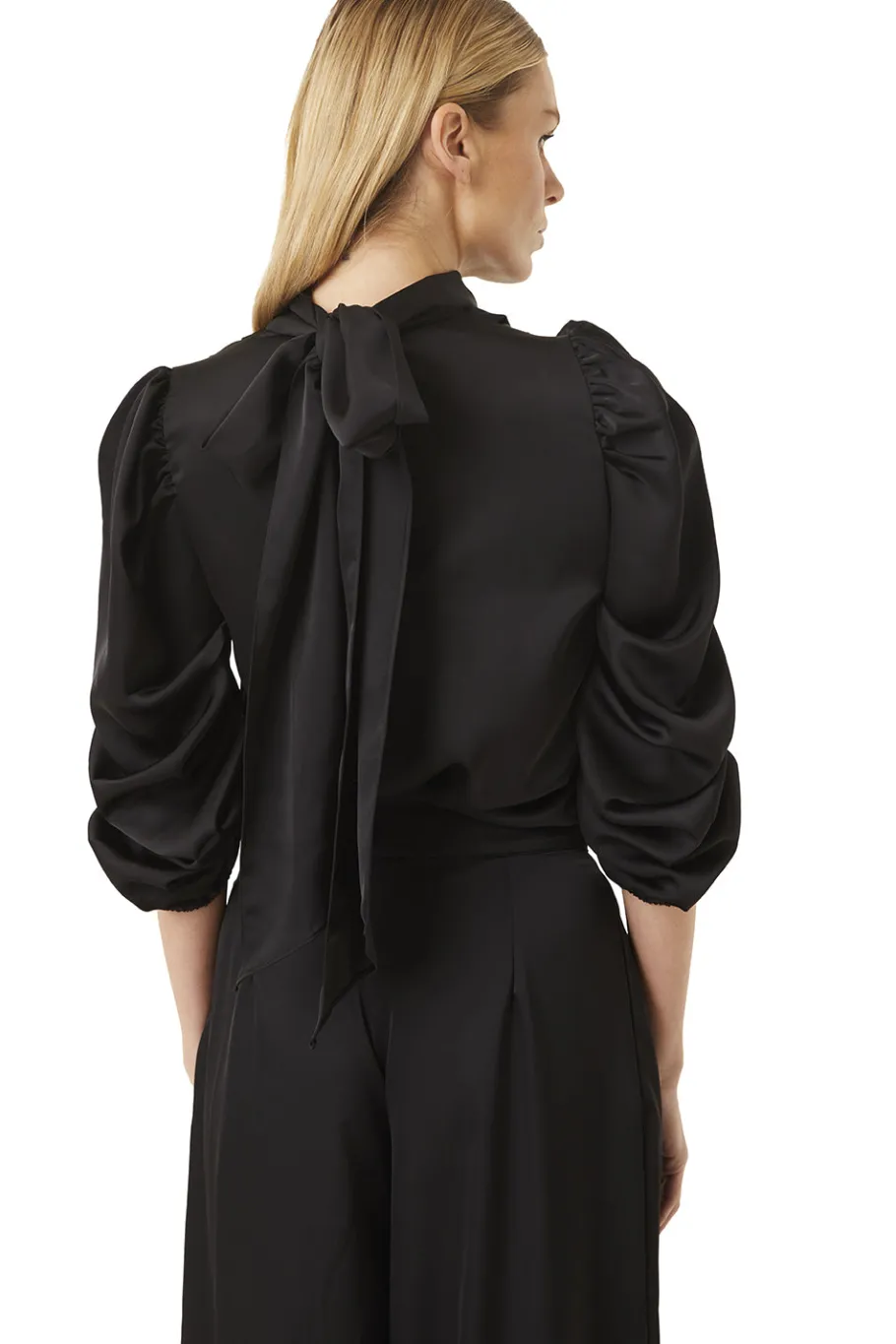 MISA Los Angeles Tops>LUELLA TOP Blacksatin