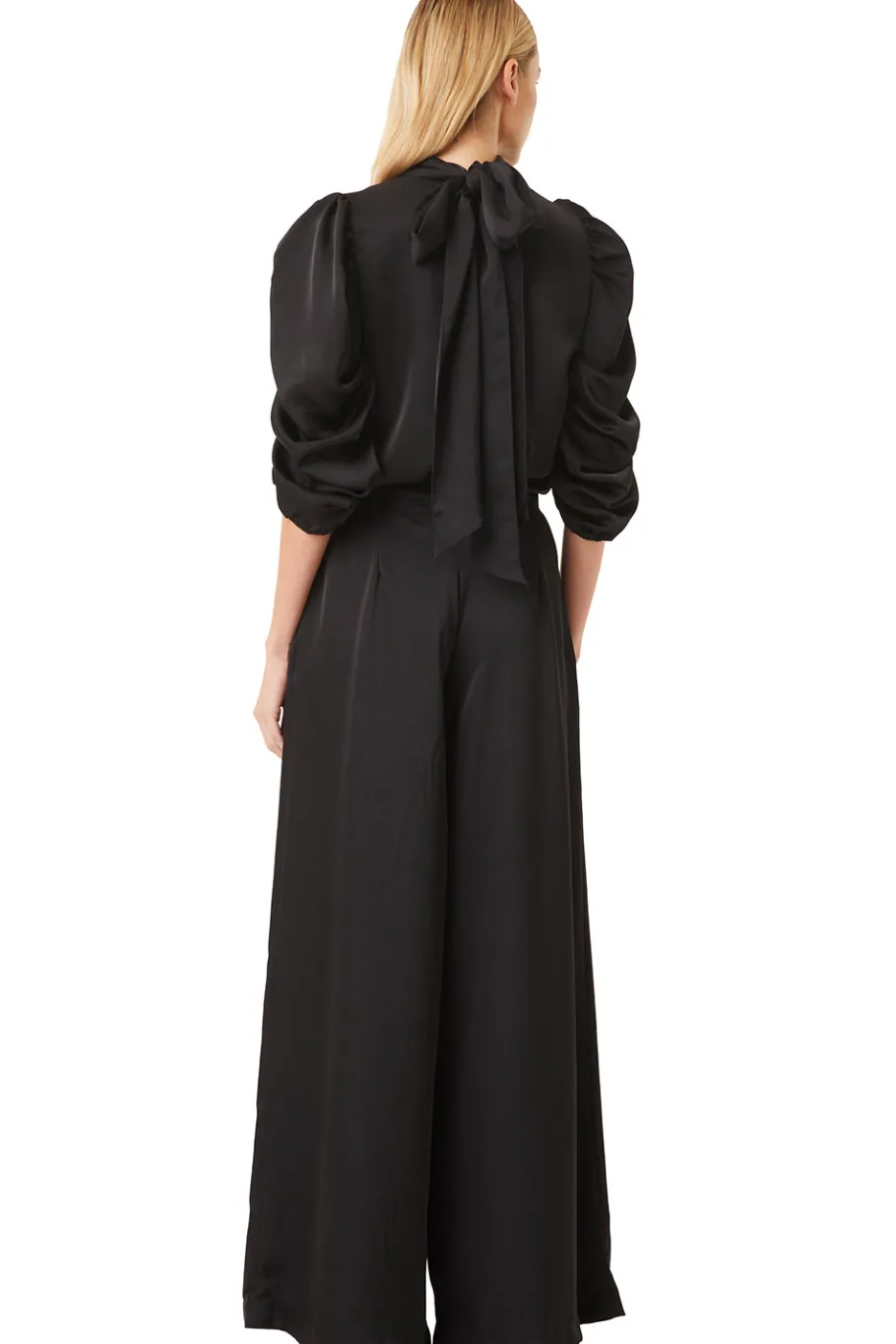 MISA Los Angeles Tops>LUELLA TOP Blacksatin