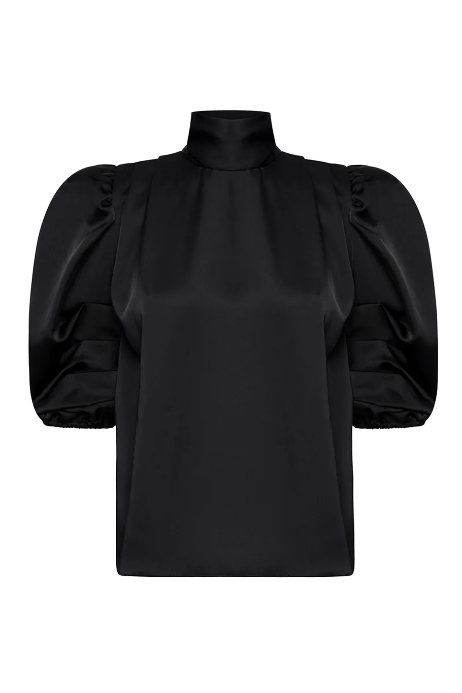 MISA Los Angeles Tops>LUELLA TOP Blacksatin