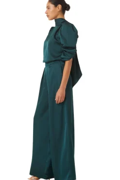 MISA Los Angeles Tops>LUELLA TOP Emeraldsatin