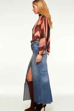 MISA Los Angeles Tops>LULU TOP Canyonstripechiffon
